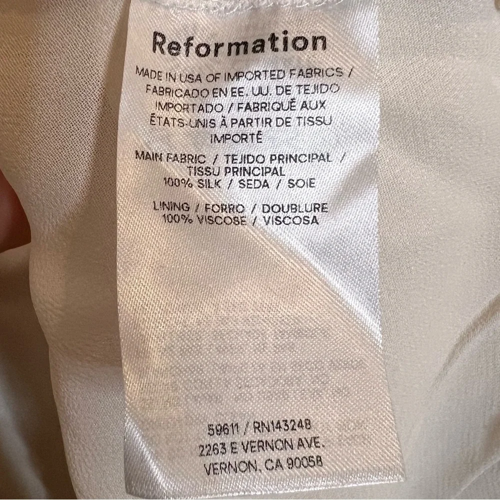 NWT REFORMATION Jeany‎ Silk Maxi Dress in Fior Di Latte. Size Medium - Picture 12 of 13
